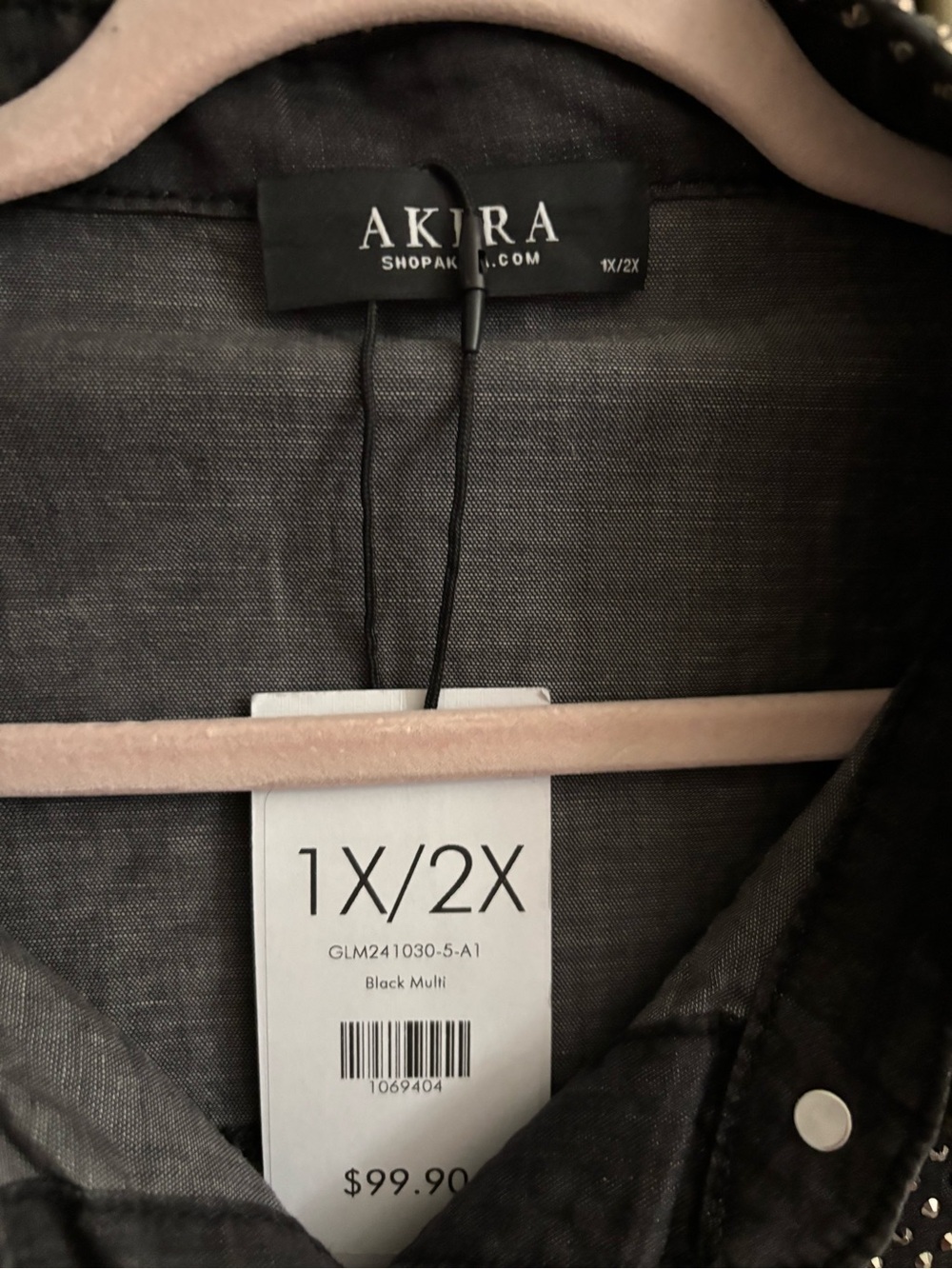 AKIRA Black Multi Button-Up Jacket